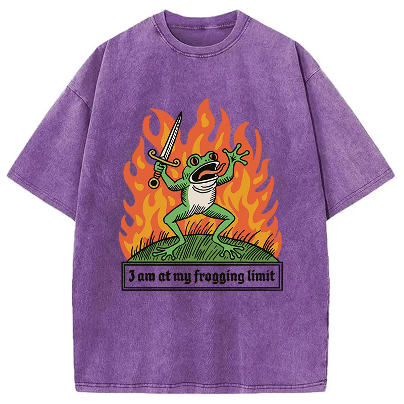 Modecanvas I Am At My Frogging Limit DTG Printing Washed T-Shirt