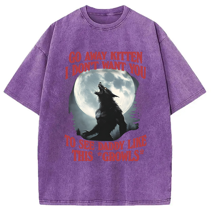Modecanvas Go Away Kitten DTG Printing Washed T-Shirt