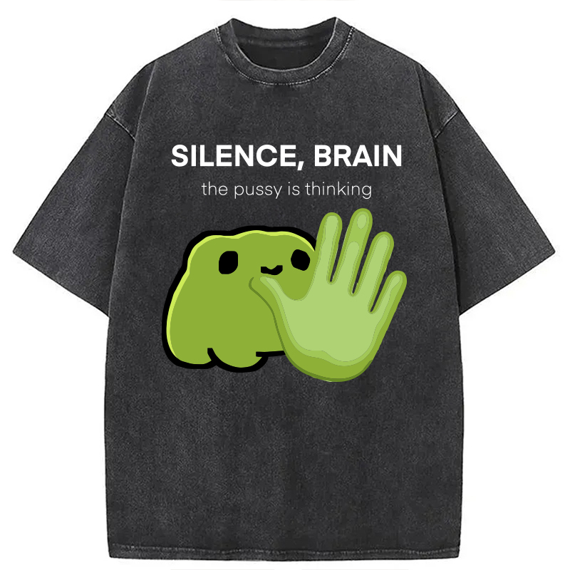 Modecanvas Silence, Brain DTG Printing Washed T-Shirt