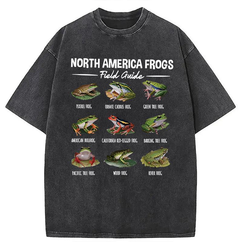Modecanvas North America Frogs DTG Printing Washed T-Shirt