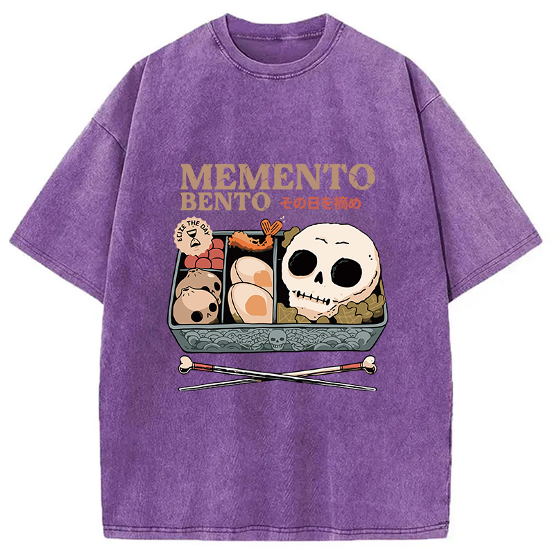 Modecanvas Memento Bento Skull Washed T-Shirt