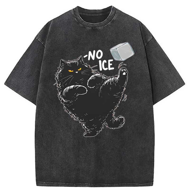 Modecanvas No Ice Cat DTG Printing Washed T-Shirt