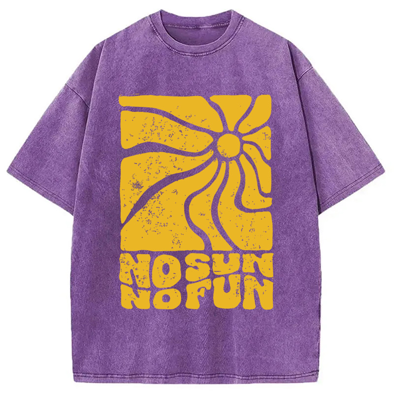 Modecanvas No Sun No Fun DTG Printing Washed T-Shirt
