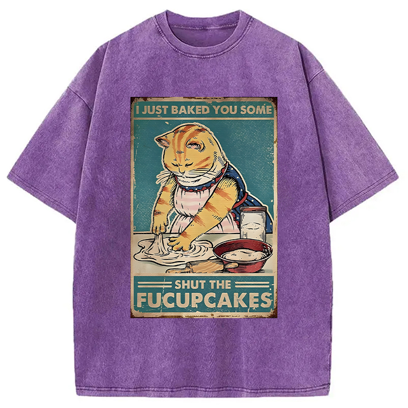 Modecanvas Shut The Fucupcakes DTG Printing Washed T-Shirt