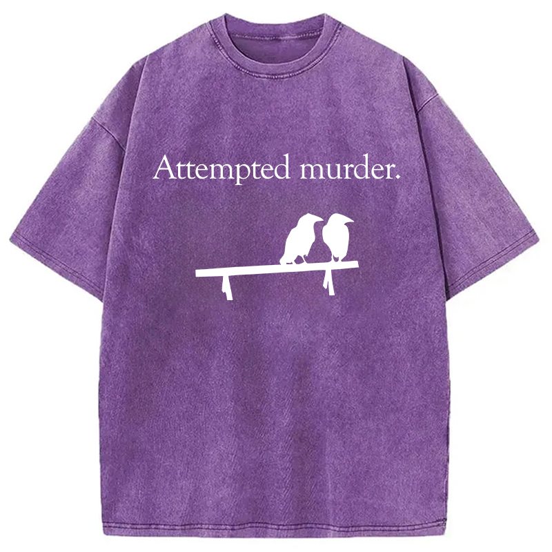 Modecanvas Attempted Murder DTG Printing Washed T-Shirt