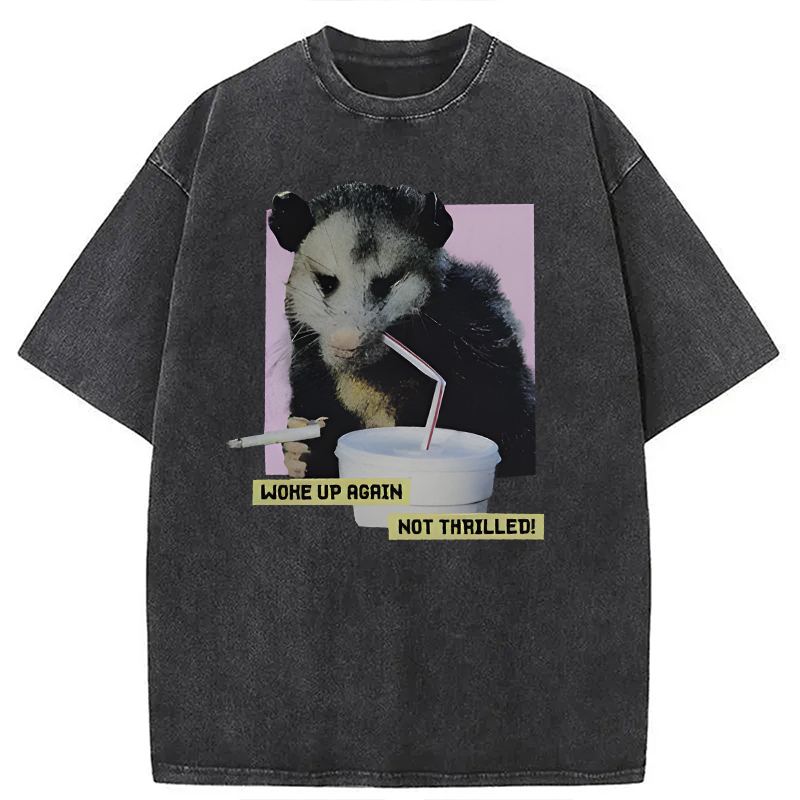 Modecanvas Woke Up Again DTG Printing Washed T-Shirt