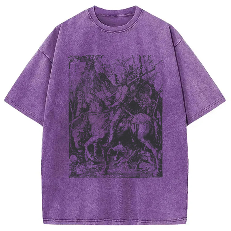 Modecanvas 90s Vintage Dark Art DTG Printing Washed T-Shirt