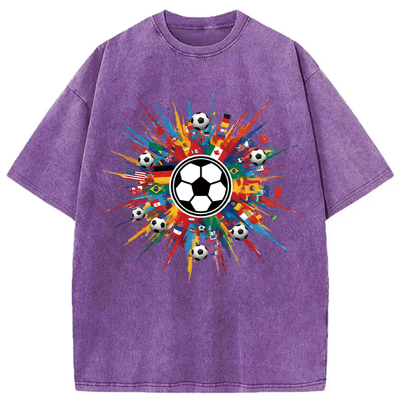 Modecanvas International Soccer Flags DTG Printing Washed T-Shirt