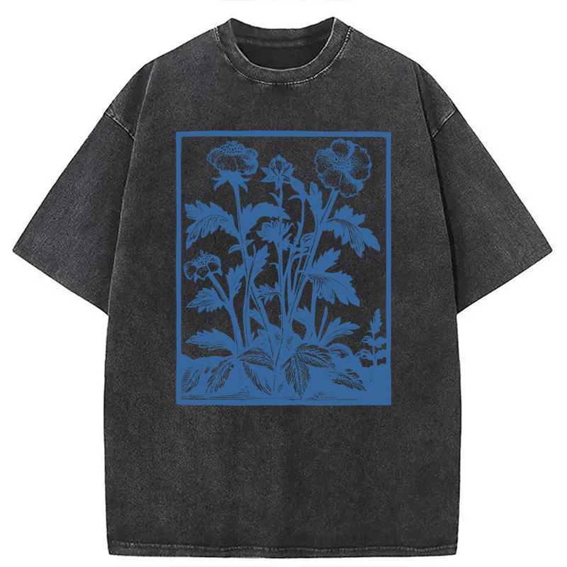 Modecanvas Wildflowers Washed T-Shirt-modecanvas