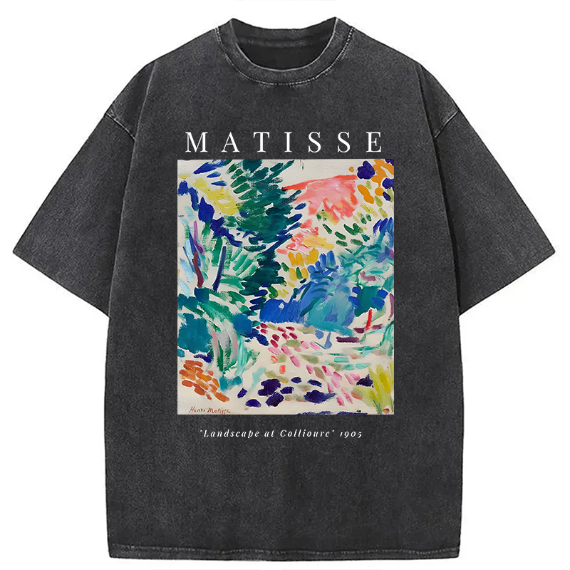 Modecanvas Henri Matisse Landscape DTG Printing Washed T-Shirt