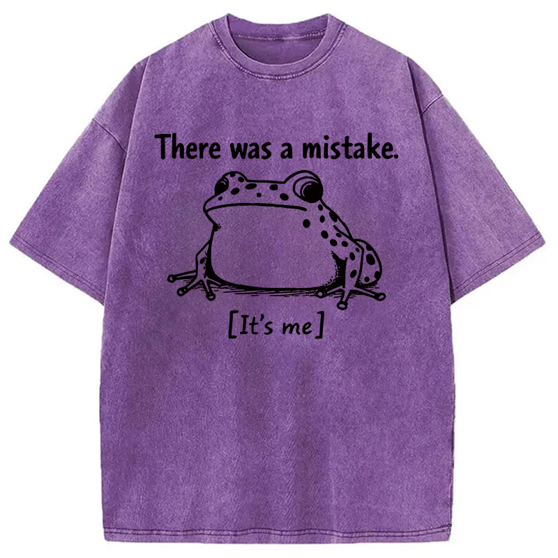 Modecanvas There Was A Mistake Frog Self DTG Printing Washed T-Shirt