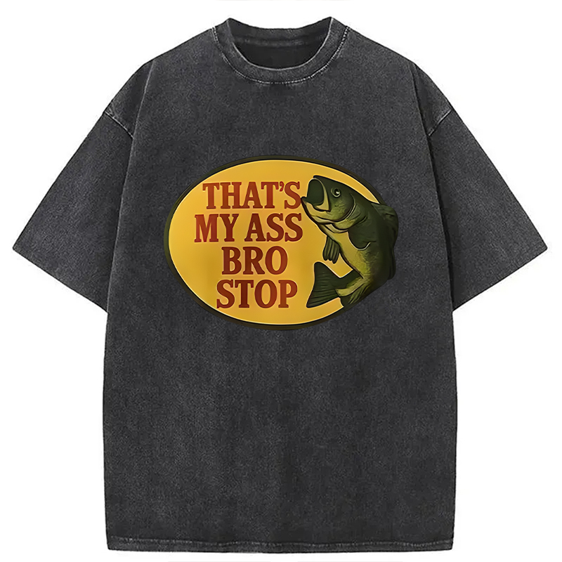 Modecanvas Bro Stop Washed T-Shirt-modecanvas