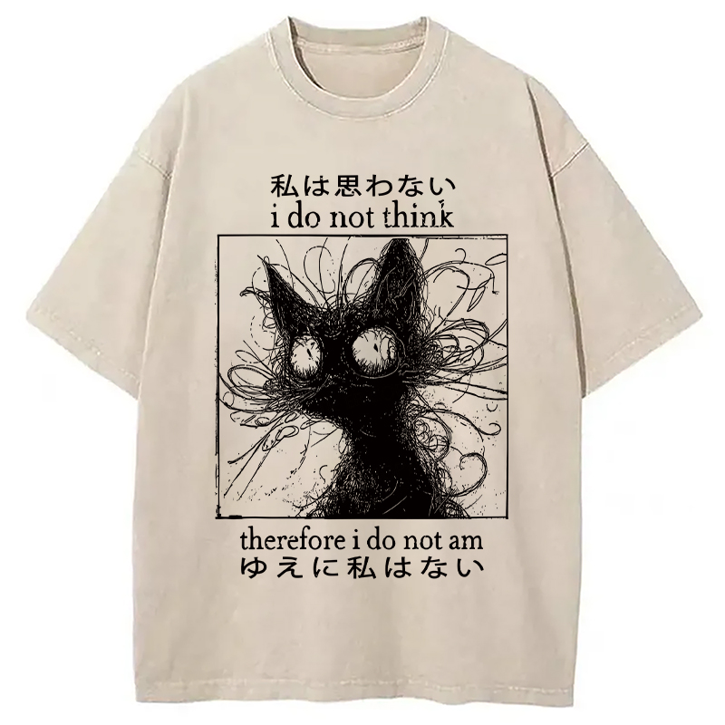 Modecanvas The Philosophy Of Cat Washed T-Shirt