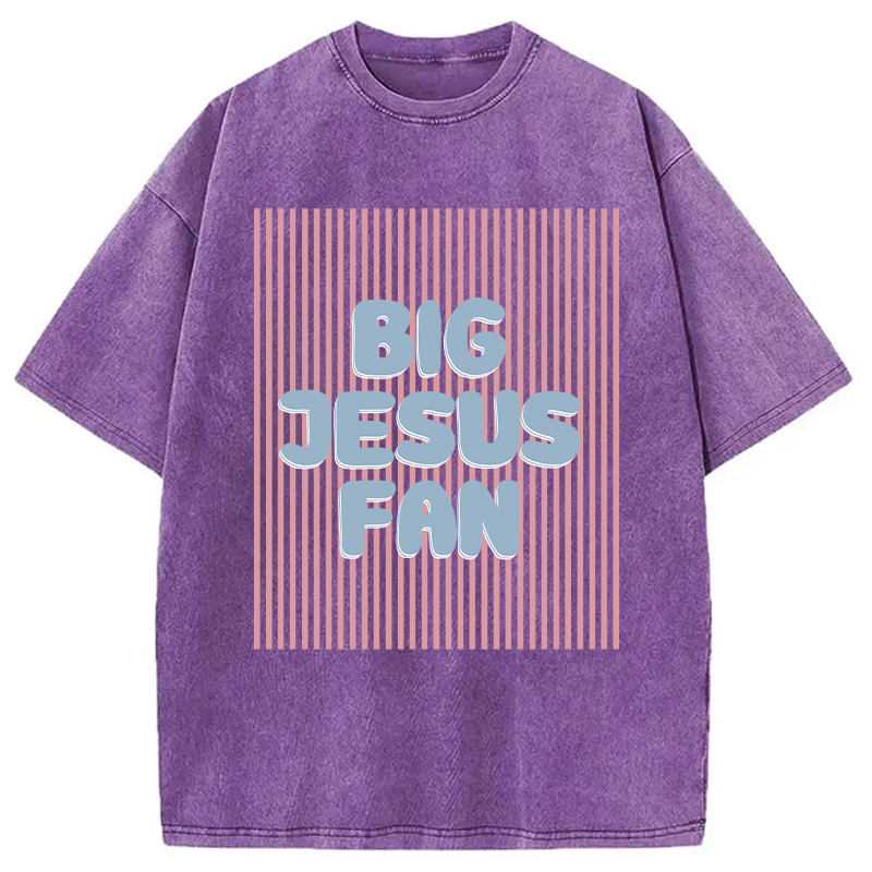 Modecanvas Big Jesus Fan DTG Printing Washed T-Shirt