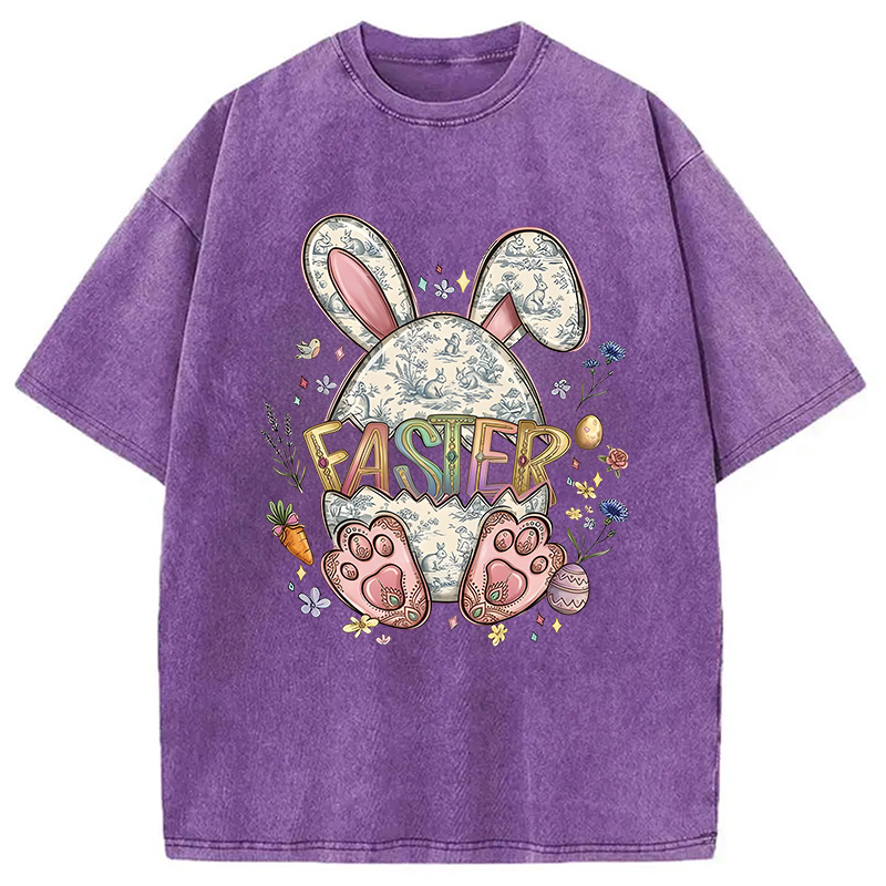Modecanvas Easter Bunny Egg DTG Printing Washed T-Shirt
