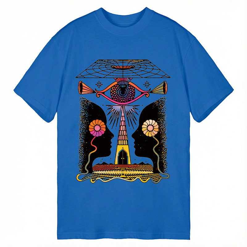 Modecanvas Dual-Face Sacred Eye DTG Printing Classic T-Shirt-modecanvas