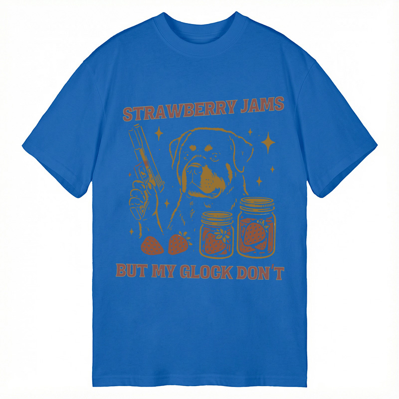 Modecanvas Strawberry Jams Dog DTG Printing Classic T-Shirt-modecanvas