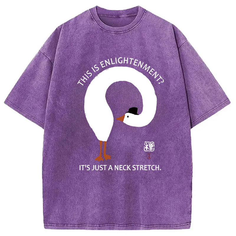 Modecanvas Funny Neck Stretch Of Zen Washed T-Shirt