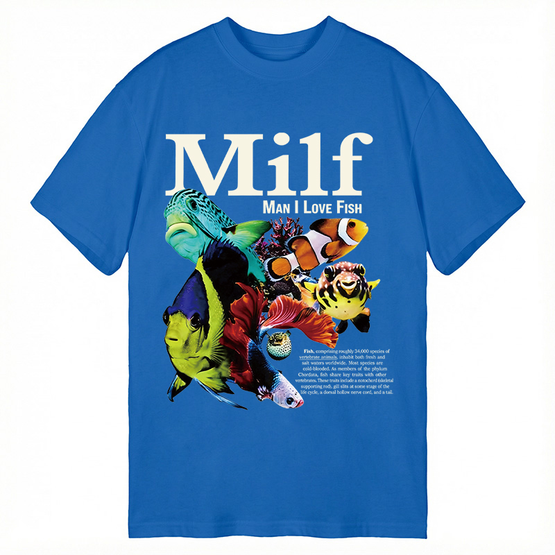 Modecanvas Man I Love Fish Vintage Meme DTG Printing Classic T-Shirt-modecanvas
