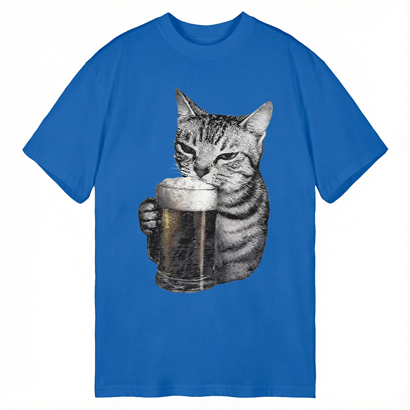 Modecanvas Cheers With The Cat DTG Printing Classic T-Shirt-modecanvas