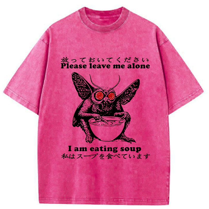 Modecanvas Don't Bother The Mothman Washed T-Shirt-modecanvas