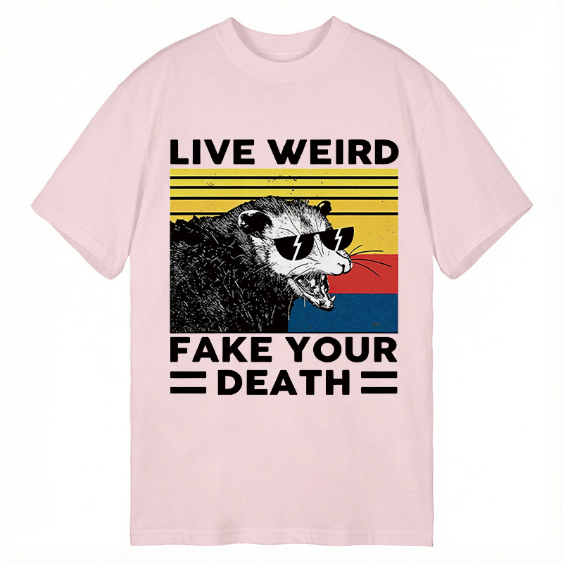 Modecanvas Live Weird Fake Your Death Possum DTG Printing Classic T-Shirt-modecanvas