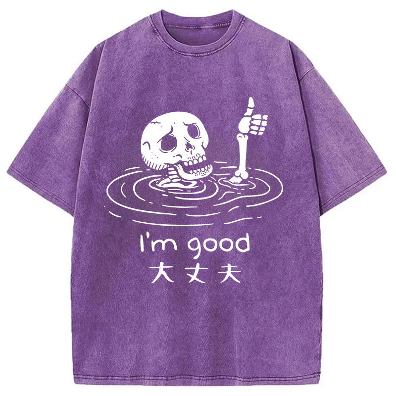 Modecanvas Drowned Skeleton Washed T-Shirt