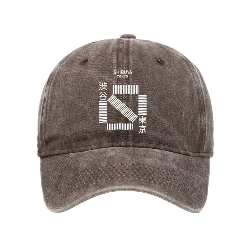 Modecanvas Japanese Shibuya Crossing Washed Cap-modecanvas