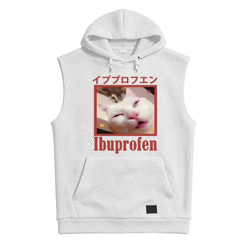 Modecanvas Ibuprofen Meme Cat Hooded Tank