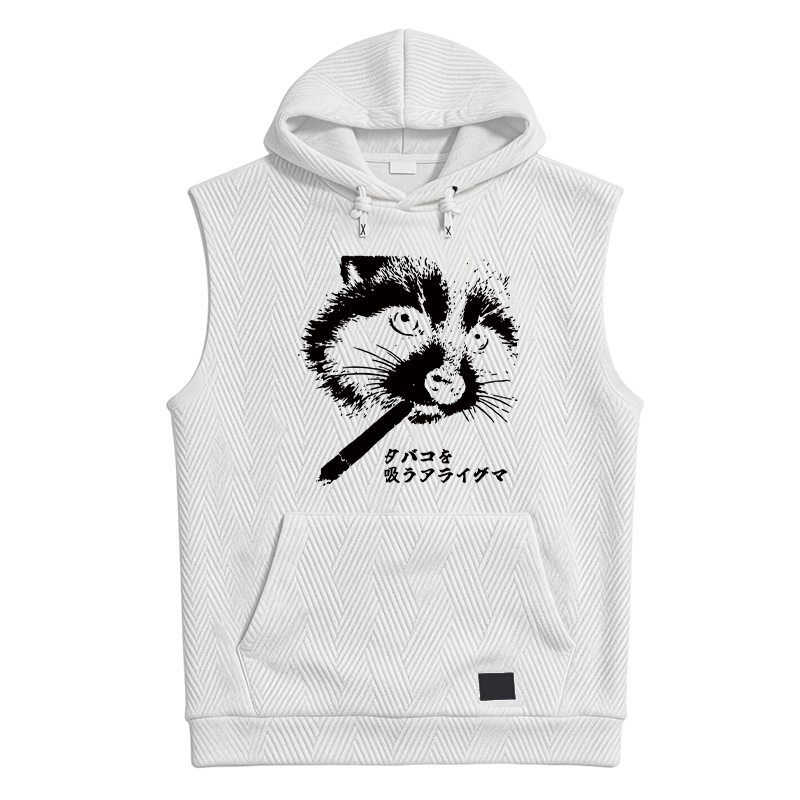 Modecanvas Somking Raccoon Hooded Tank