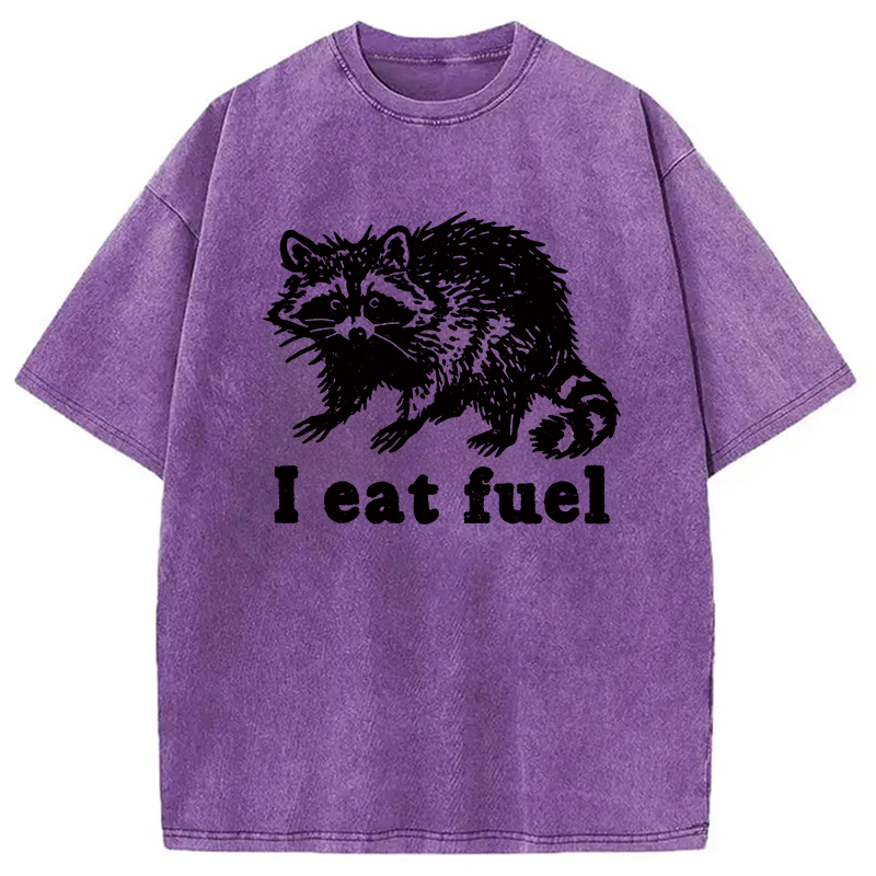 Modecanvas Funny Raccoon Sarcastic Meme Washed T-Shirt
