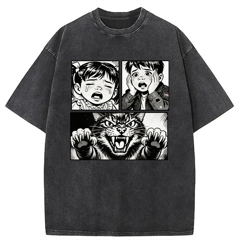Modecanvas The Last Meow DTG Printing Washed T-Shirt