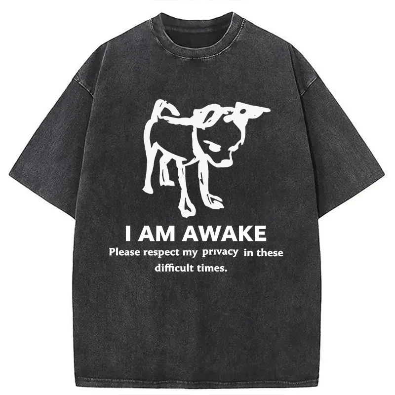 Modecanvas Silly Dog Privacy Meme DTG Printing Washed T-Shirt