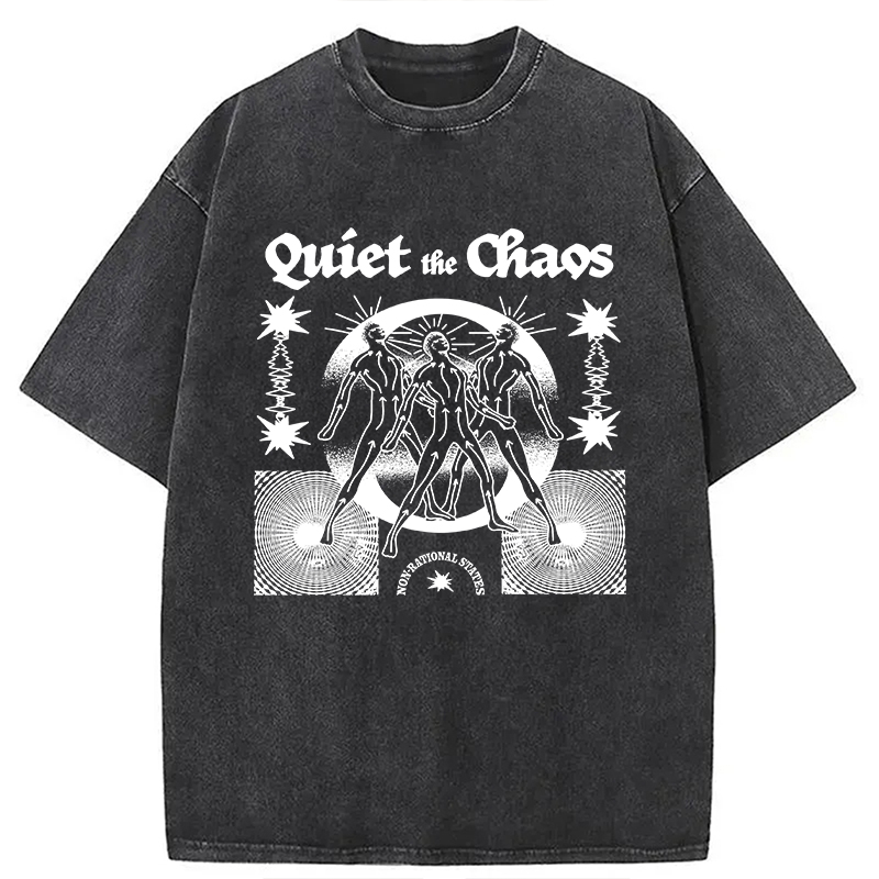 Modecanvas Quiet And Chaos DTG Printing Washed T-Shirt