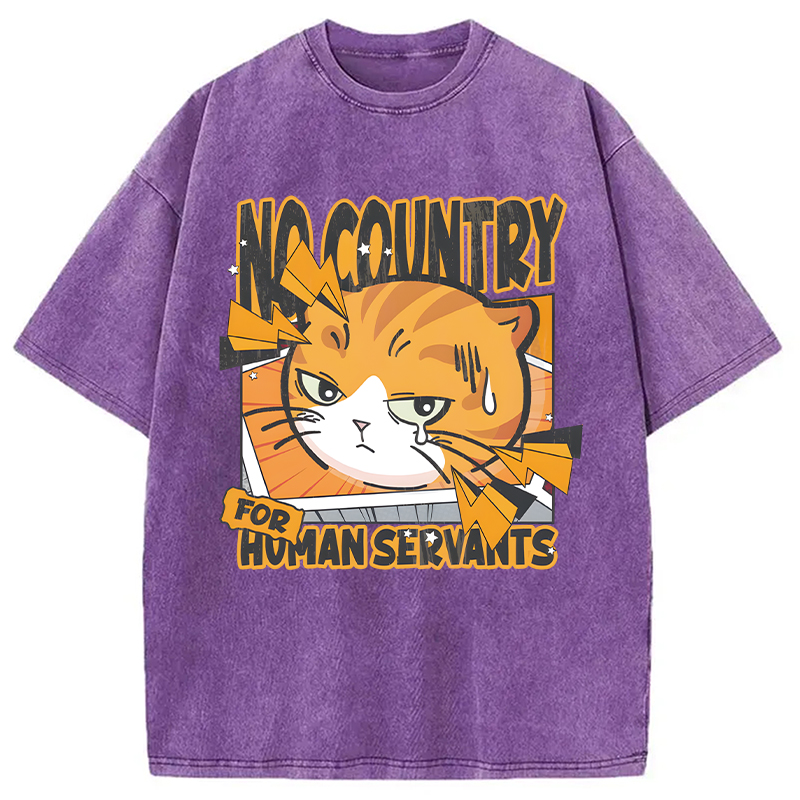Modecanvas No Country For Human Servants DTG Printing Washed T-Shirt