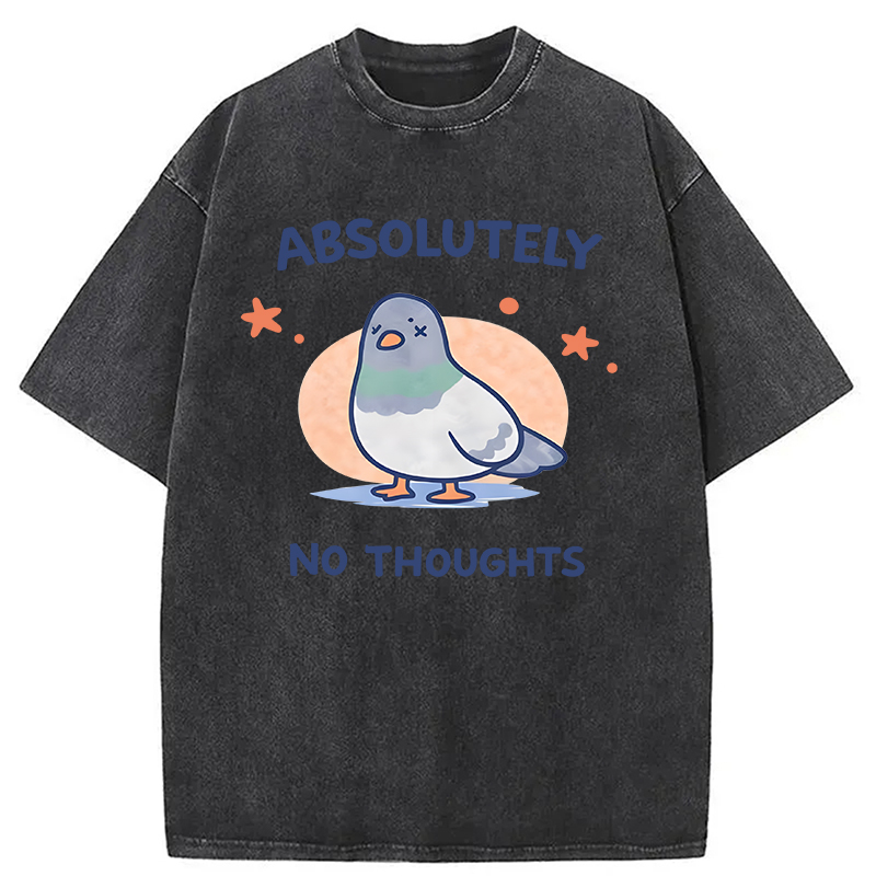 Modecanvas Absolutely No Thoughts DTG Printing Washed T-Shirt