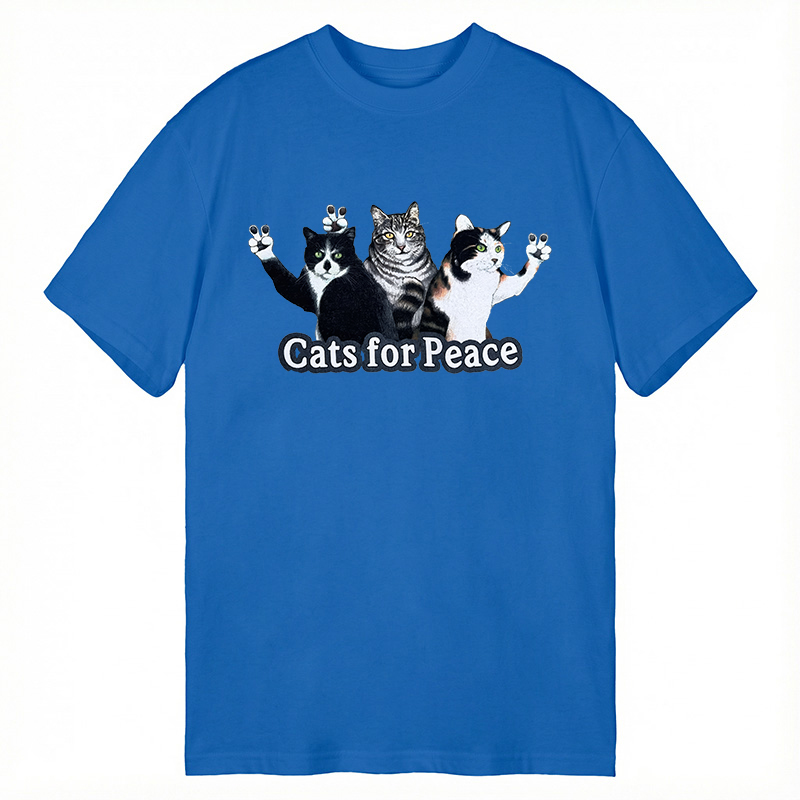 Modecanvas Cats For Peace DTG Printing Classic T-Shirt-modecanvas