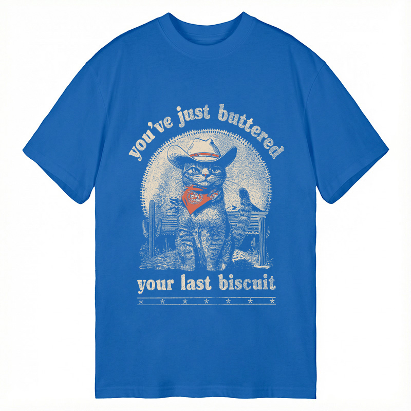 Modecanvas Western Cowboy Cat DTG Printing Classic T-Shirt-modecanvas