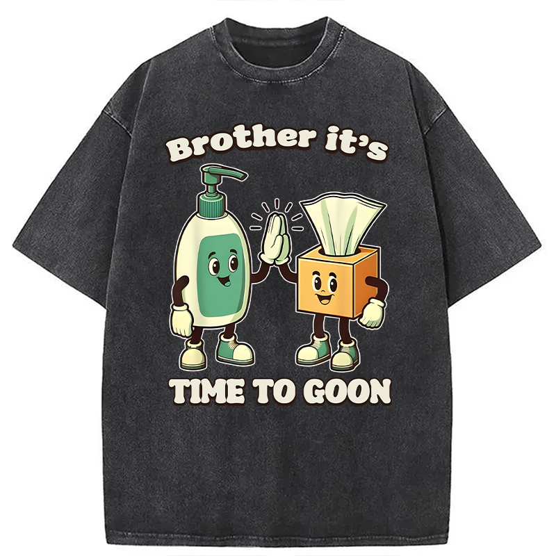 Modecanvas Funny Goon Squad Cleaning Products Meme DTG Printing Washed T-Shirt