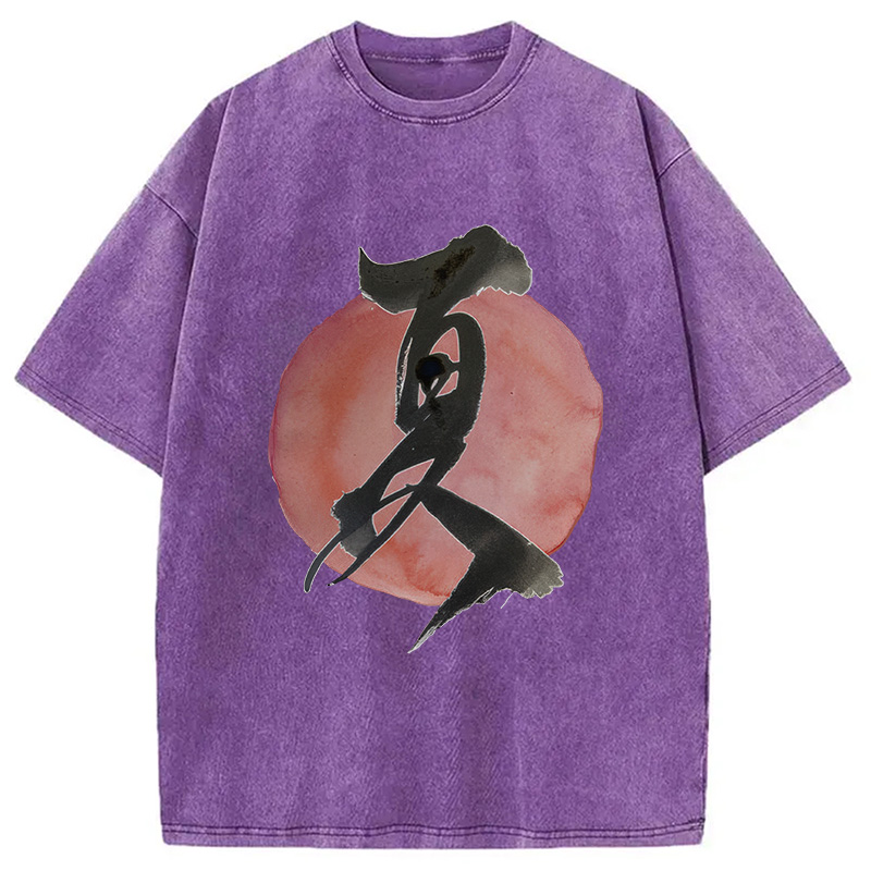 Modecanvas Minimalist Summer Kanji Washed T-Shirt