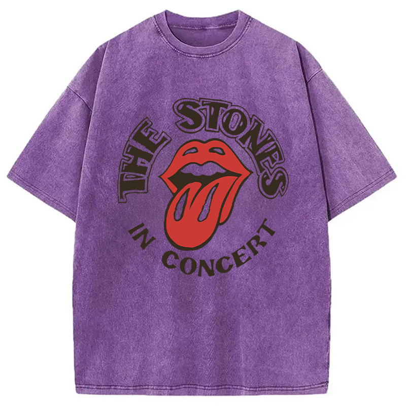 Modecanvas The Stones In Concert DTG Printing Washed T-Shirt
