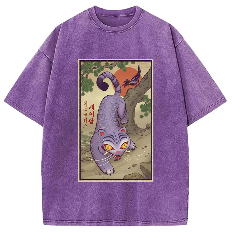 Modecanvas Tiger Derpy Japanese Washed T-Shirt