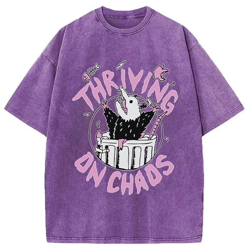 Modecanvas Thriving On Chaos Angry Possum DTG Printing Washed T-Shirt