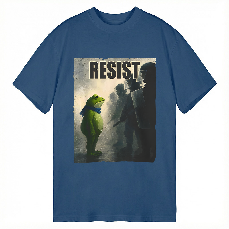 Modecanvas Portland Frog Protest Funny DTG Printing Classic T-Shirt-modecanvas