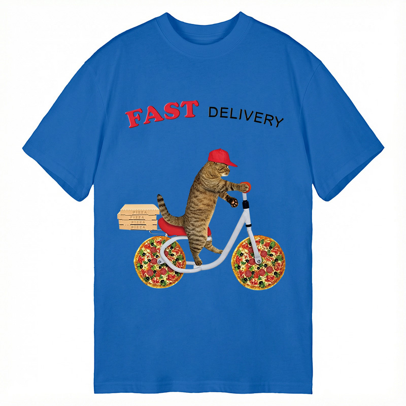 Modecanvas Cat Delivery Food DTG Printing Classic T-Shirt-modecanvas