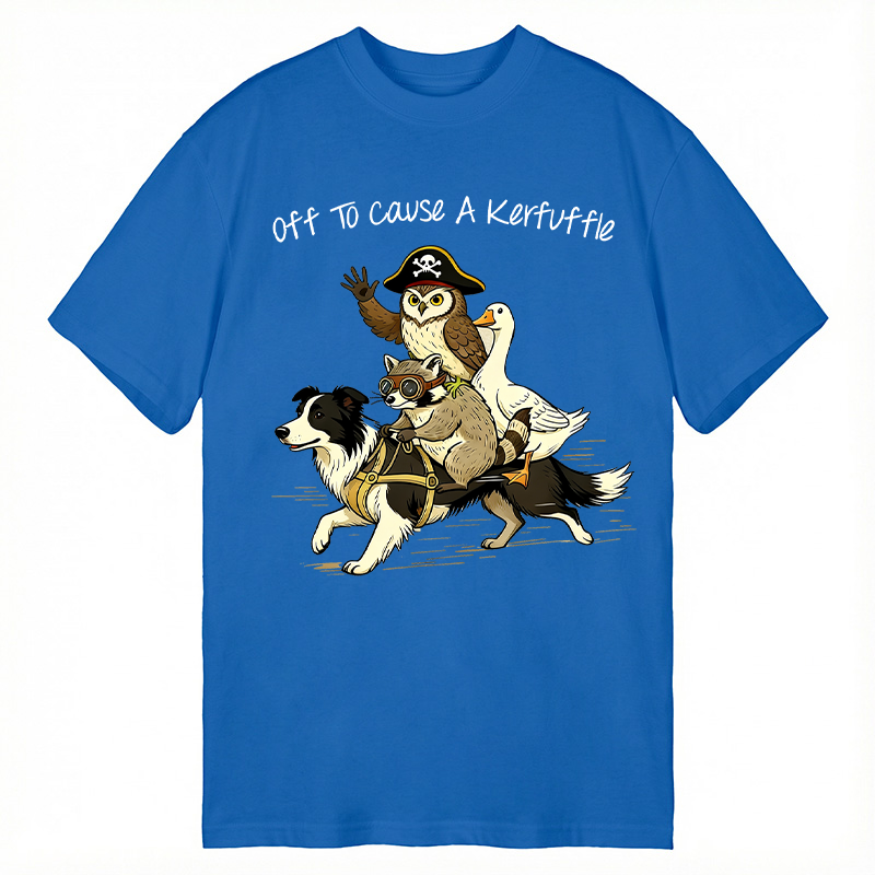 Modecanvas Off To Cause A Kerfuffle Funny Animal Group Meme DTG Printing Classic T-Shirt-modecanvas
