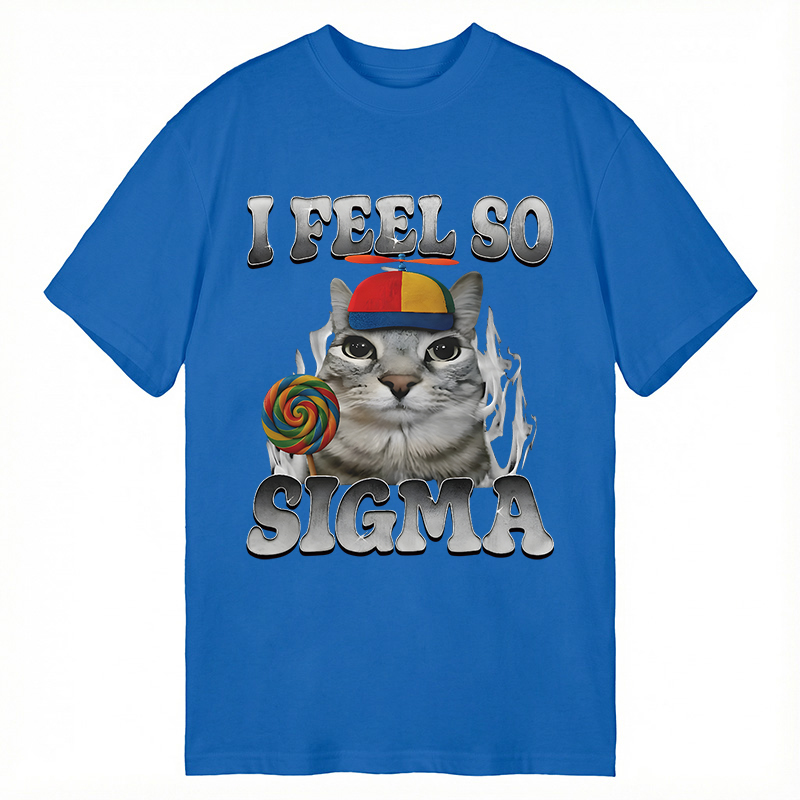 Modecanvas I Feel So Sigma Funny Cat Meme DTG Printing Classic T-Shirt-modecanvas