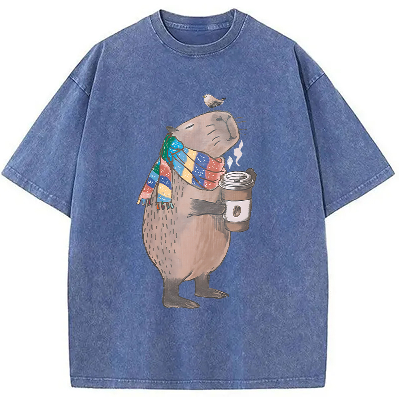 Modecanvas Coffeebara DTG Printing Washed T-Shirt