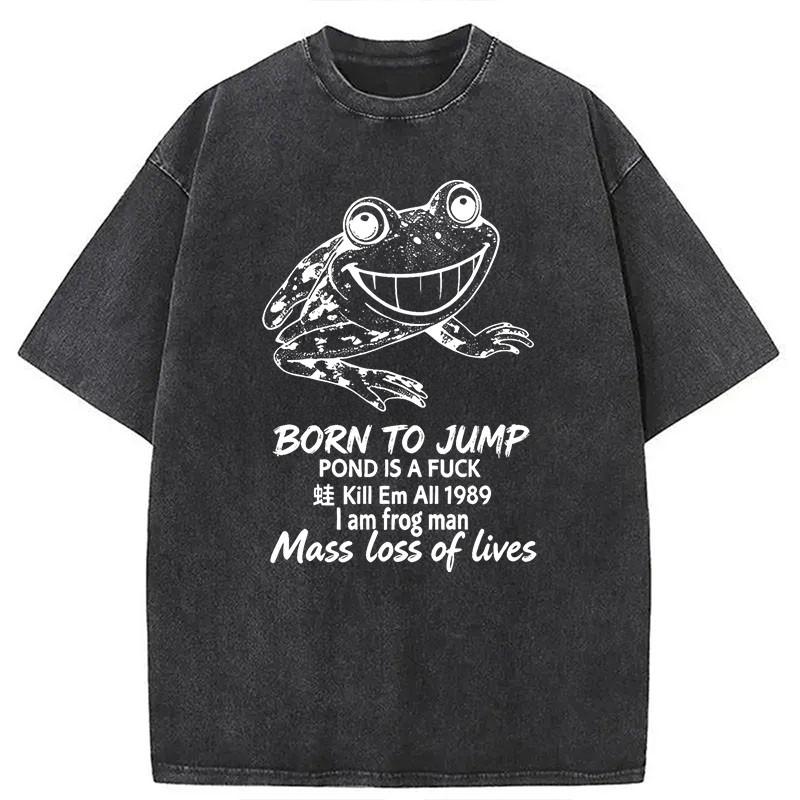 Modecanvas Born To Jump DTG Printing Washed T-Shirt