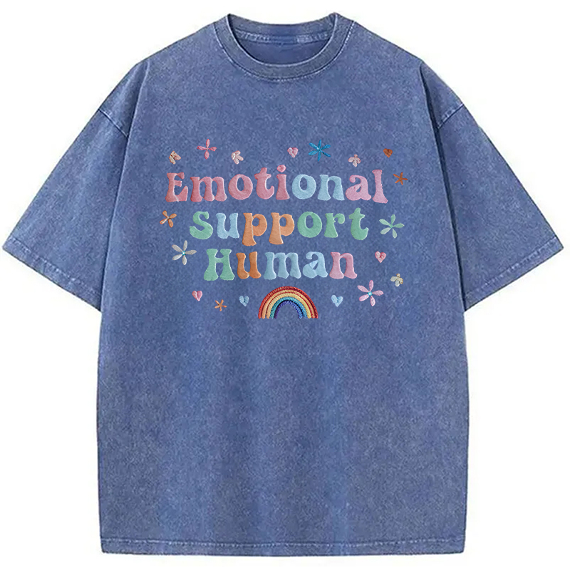 Modecanvas Emotional Support Human DTG Printing Washed T-Shirt